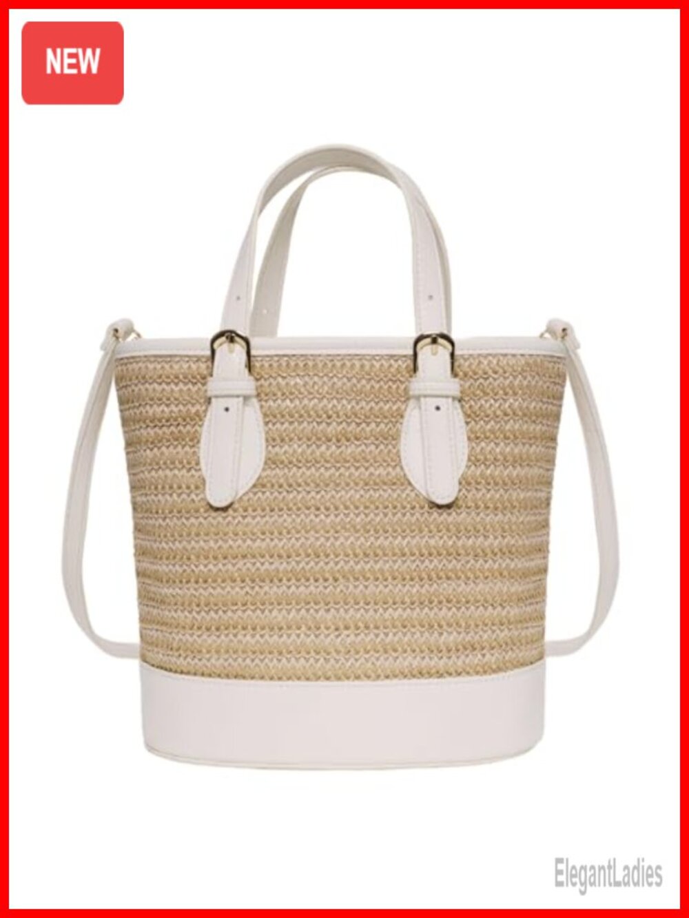 Straw Bucket Bag Woven Crossbody Tote for Women Beach Summer Travel